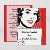 Retro-vrouw met Vrijgezellenfeest voor gebarentaal Kaart (Voorkant / Achterkant)