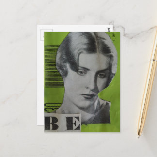 Retro Vrouw Mixed Media Collage Briefkaart