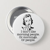 Retro Vrouw Ochtendmensen Knop Ronde Button 7,6 Cm (Voorkant /achterkant)