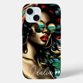 Retro Vrouw op Strand Comic Style Pop Art Case-Mate iPhone Case (Achterkant)