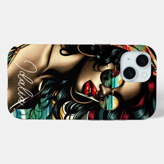 Retro Vrouw op Strand Comic Style Pop Art Case-Mate iPhone Case (Achterkant (horizontaal))