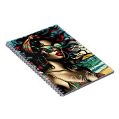 Retro Vrouw op Strand Comic Style Pop Art Notitieboek (Rechterzijde)