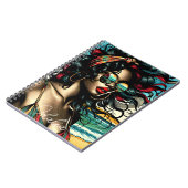 Retro Vrouw op Strand Comic Style Pop Art Notitieboek (Linkerzijde)