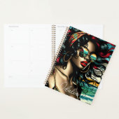 Retro Vrouw op Strand Comic Style Pop Art Planner (Display)