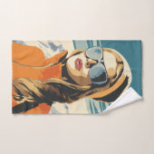 Retro vrouw portret in de sneeuw bad handdoek (Handdoek)