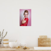  retro vrouw poster (Keuken)