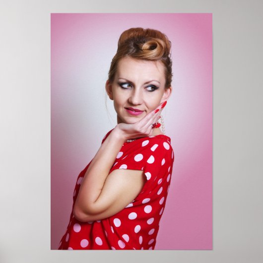  retro vrouw poster (Voorkant)