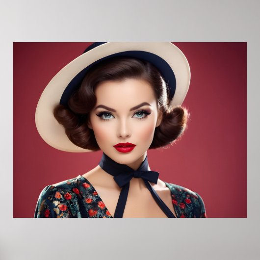 retro vrouw poster (Voorkant)