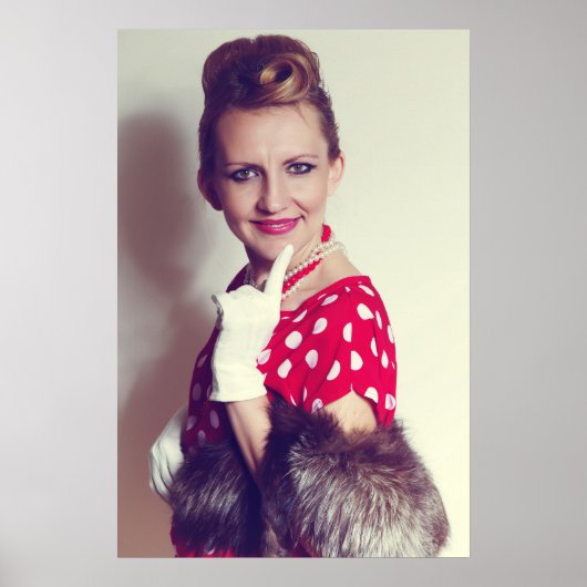  retro vrouw poster (Voorkant)