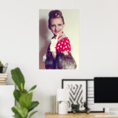  retro vrouw poster (Thuiskantoor)