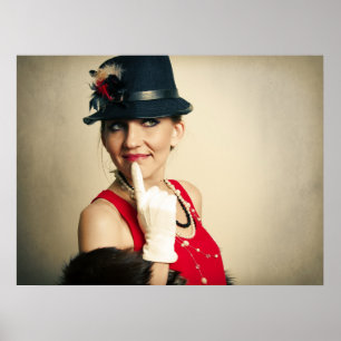 retro vrouw poster