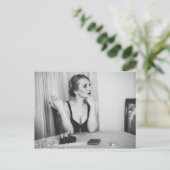 Retro vrouw roken briefkaart (Staand voorkant)