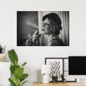 Retro vrouw roken poster (Thuiskantoor)