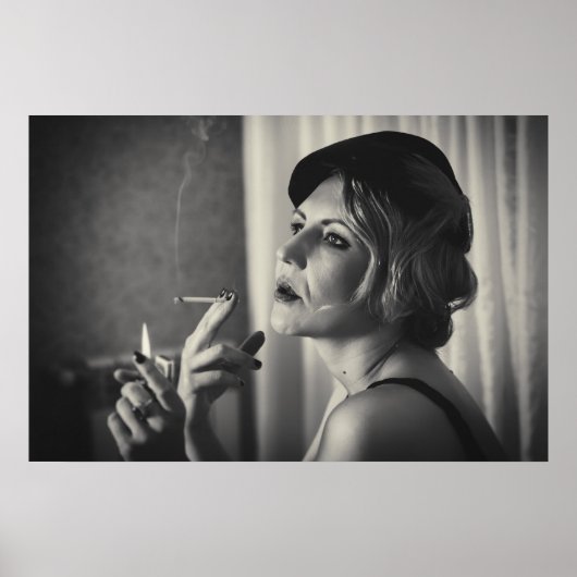 Retro vrouw roken poster (Voorkant)
