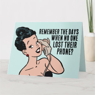 RETRO VROUW ROTARY PHONE BIRTHDAY CARDS KAART