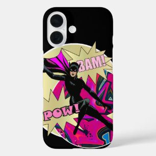 Retro vrouw superheld iPhone 16 hoesje