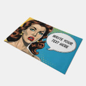 Retro vrouw tekst deurmat (Schuin)