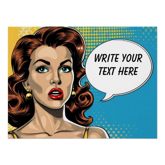Retro vrouw tekst perfect poster (Voorkant)
