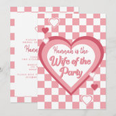 Retro vrouw van de partij Heart Disco Vrijgezellen Kaart (Voorkant / Achterkant)