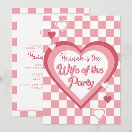 Retro vrouw van de partij Heart Disco Vrijgezellen Kaart (Voorkant / Achterkant)