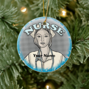 Retro Vrouw verpleegster ornament