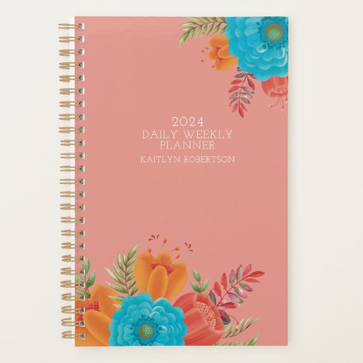 Retro Vrouwelijke Kalender Planner Niet gedateerd (Voorkant)