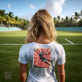 Retro Vrouwelijke Voetbal Keeper Tri-Blend Shirt