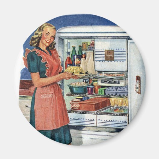  Retro Vrouwen 50s Keuken Volledige Koelkast Magneet (Voorkant)