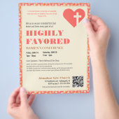 Retro Vrouwen Christelijk Ministry Roze Bloemen Flyer (Hand)