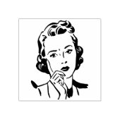 Retro Vrouwen  comic cartoon kunst Rubberstempel (Afrduk)