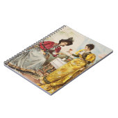 Retro  Vrouwen Drink Wijn Notitieboek (Linkerzijde)