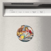 retro vrouwen en laten we een taart bakken magneet (Insitu (Vaatwasser))