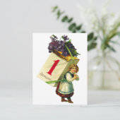  retro vrouwen gelukkig nieuwjaar meisje feestdagenkaart (Staand voorkant)