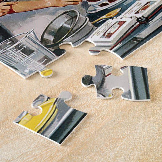 Retro  vrouwen in de keuken legpuzzel (Zijkant)