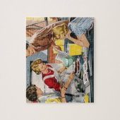 Retro  vrouwen in de keuken legpuzzel (Verticaal)