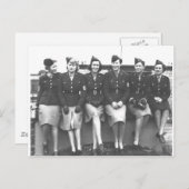 Retro  vrouwen in uniform leger briefkaart (Voorkant / Achterkant)