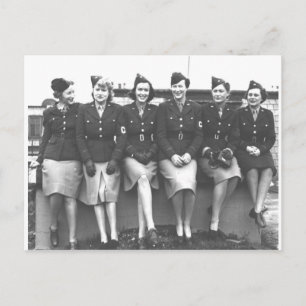 Retro  vrouwen in uniform leger briefkaart