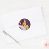  Retro Vrouwen Indiaas Vrouwen Schoonheid Ronde Sticker (Envelop)
