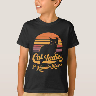 Retro Vrouwen Kamala Harris Cat Lady T-shirt