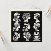 Retro Vrouwen Kapsels Boho  Cool Kaart (Voorkant / Achterkant in situ)