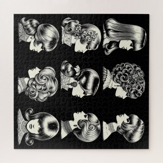 Retro Vrouwen Kapsels Boho Cool Legpuzzel (Horizontaal)