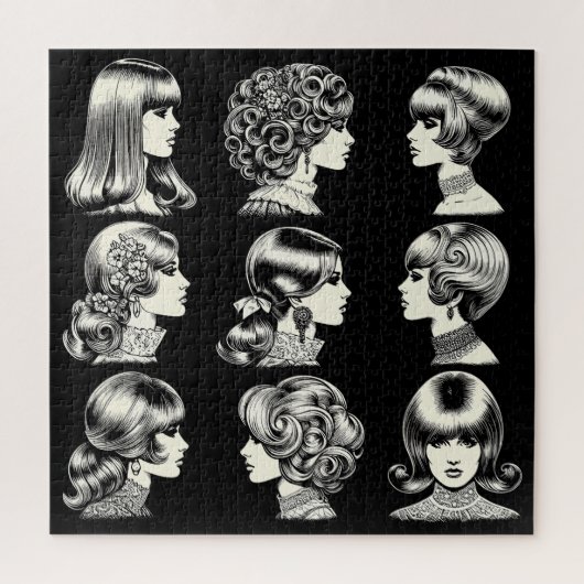 Retro Vrouwen Kapsels Boho Cool Legpuzzel (Verticaal)