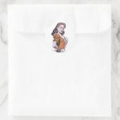  Retro Vrouwen Kitsch Gelukkig Huisvrouw Ronde Sticker (Tas)