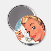 Retro Vrouwen Kitsch Soepen Klaar! advertentie Magneet (Voorkant / Achterkant)