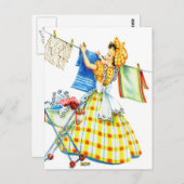 retro vrouwen Kitsch Wasserijdag Briefkaart (Voorkant / Achterkant)