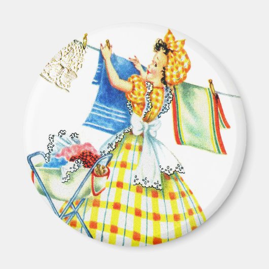  retro vrouwen Kitsch Wasserijdag Magneet (Voorkant)