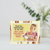 Retro vrouwen kokend Briefkaart (Staand voorkant)