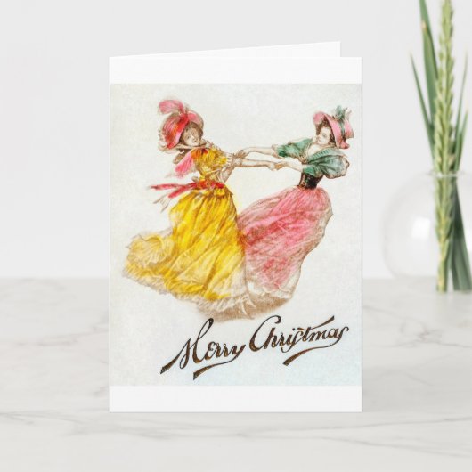 Retro vrouwen LGBT lesbische kerst kaart (Voorkant)