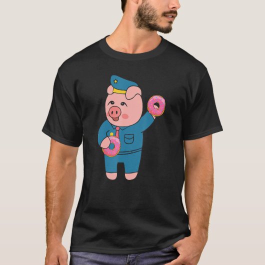 Retro Vrouwen Mannen Varkens Cop Boerderij Dier I T-shirt (Voorkant)