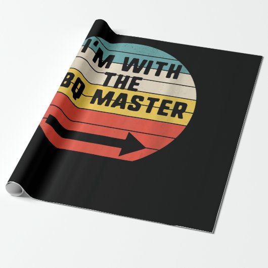 Retro vrouwen met BBQ Master Cadeaupapier (Uitgerold)